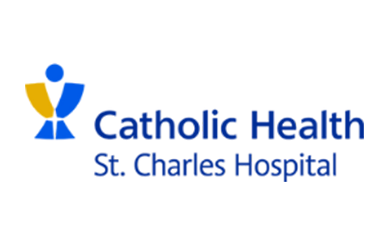 The emblem of St. Charles Hospital under Catholic Health prominently showcases a distinguished neurosurgeon, emphasizing our specialised neurological expertise.